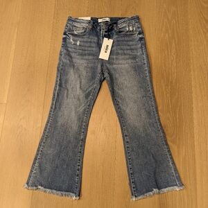 Blue Flared Cropped Women Jeans